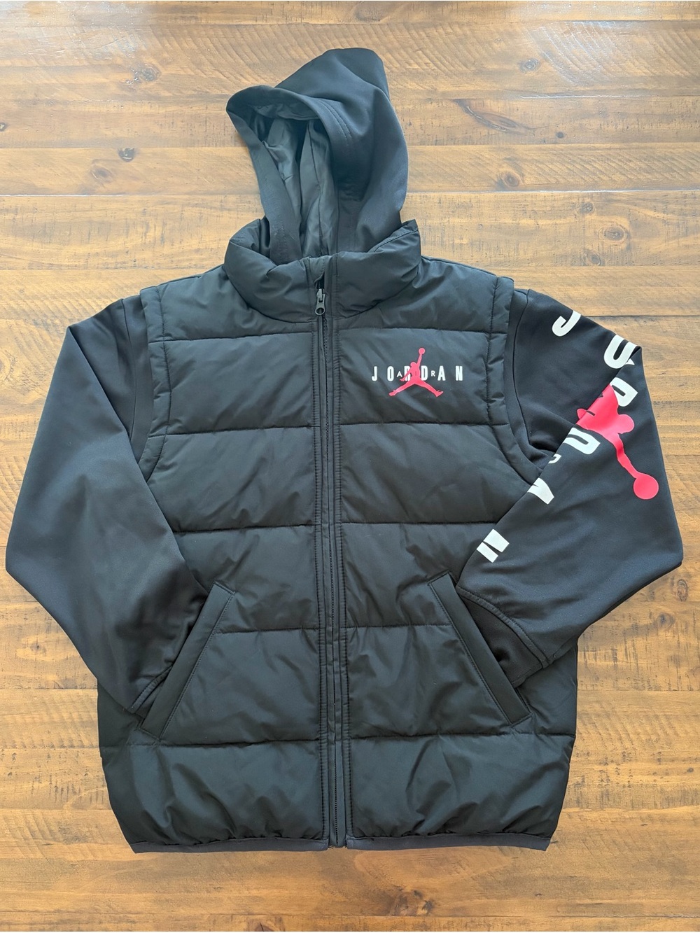 Nike Jordan Black HBR Puffer Jacket Youth Boys Size Medium